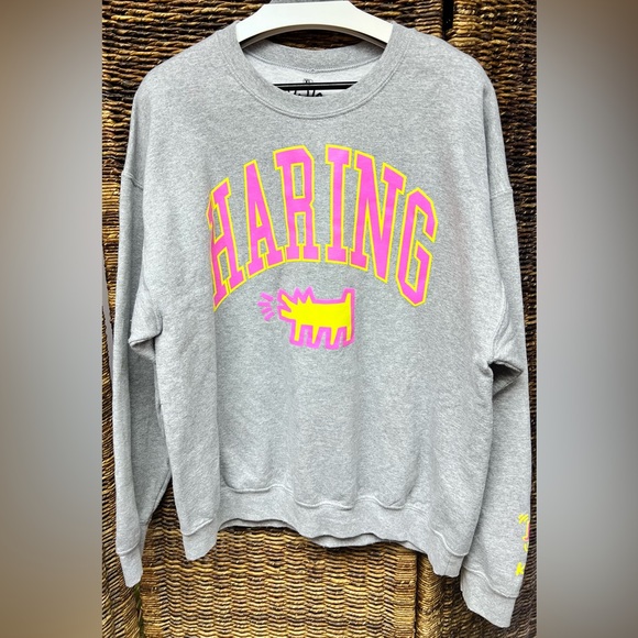 Keith Haring Gray Sweatshirt with Graphic- XLarge - Picture 1 of 4